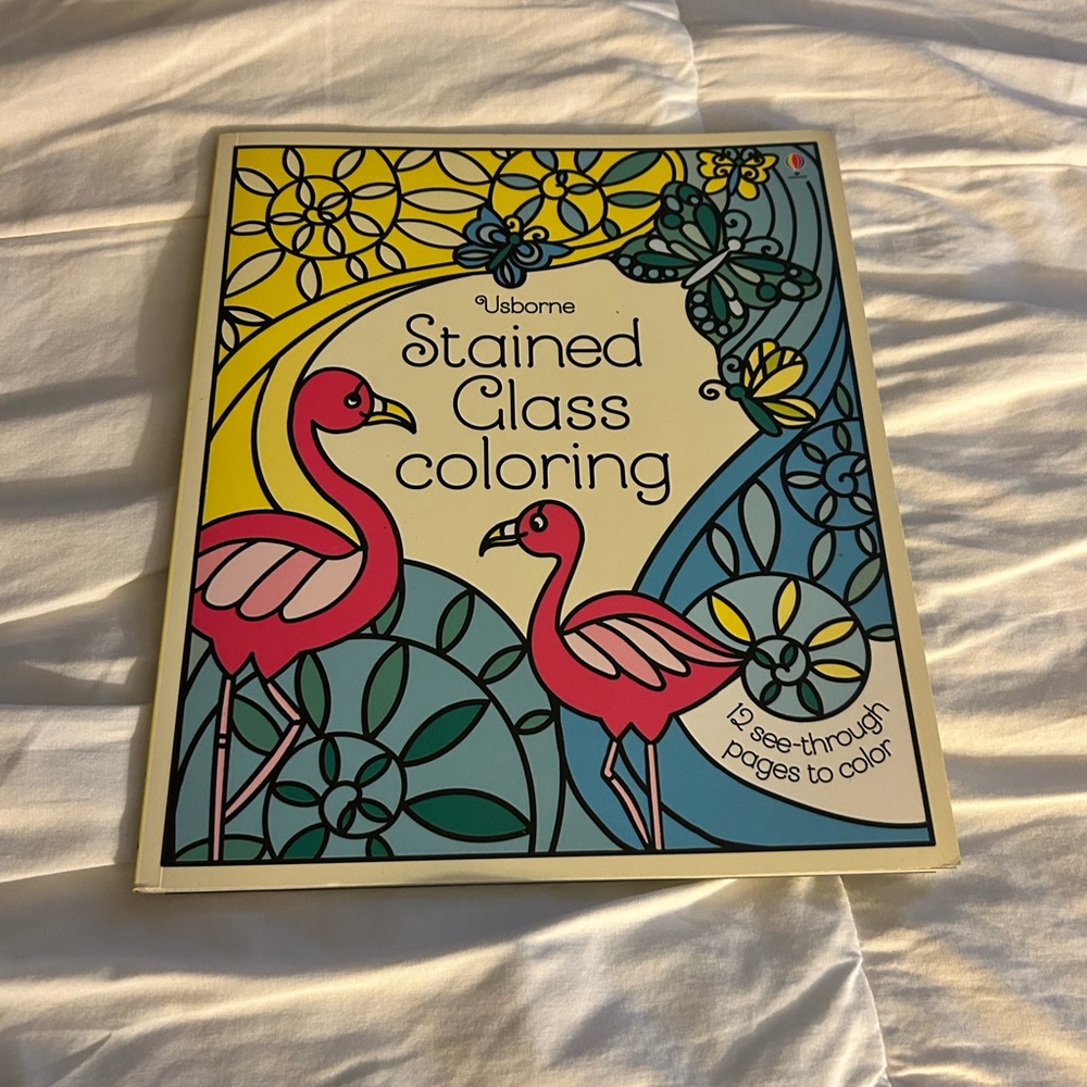 Usborne Stained Glass Coloring Book OOP Homeschool Art